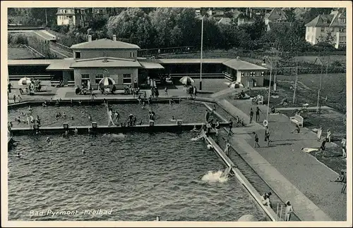 Ansichtskarte Bad Pyrmont Freibad 1932