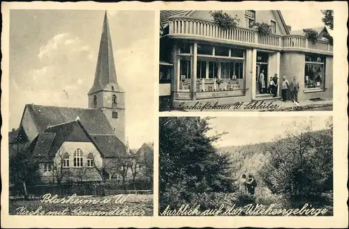 Blasheim (Westfalen)-Lübbecke (Westfalen) 3 Bild Kirche, Restaurant 1931