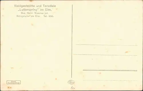 Ansichtskarte Königslutter am Elm 3 Bild: Waldgaststätte Innen 1932