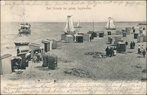Postcard Misdroy Międzyzdroje Boote am Strand bei gutem Wetter 1908