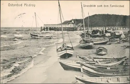 Postcard Misdroy Międzyzdroje Strandblick nach dem Familienbad 1908