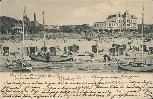 Postcard Misdroy Międzyzdroje Strand Hotel Viktoria Kirche 1908