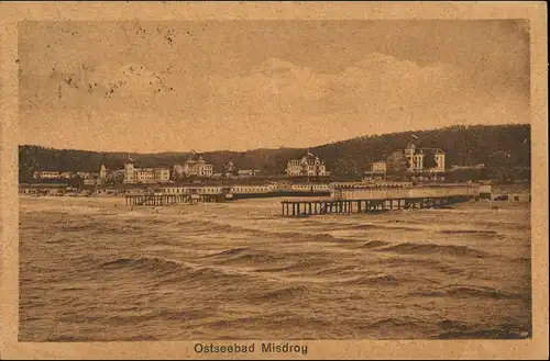 Postcard Misdroy Międzyzdroje Strand, Villen 1924