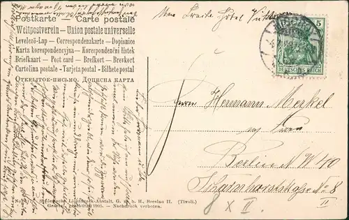 Postcard Misdroy Międzyzdroje Rundfahrt auf dem Jordansee 1909