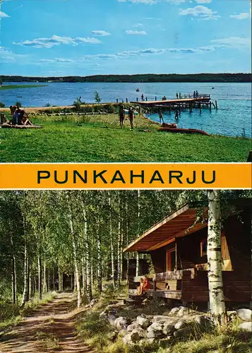 Punkaharju -Savonlinna Umland-Ansicht Blockhütte und See Anlegestelle 1983
