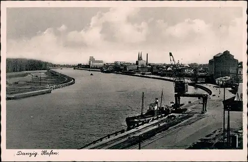 Postcard Langfuhr-Danzig Gdańsk/Gduńsk Hafen, Speicher - Krahn 1929
