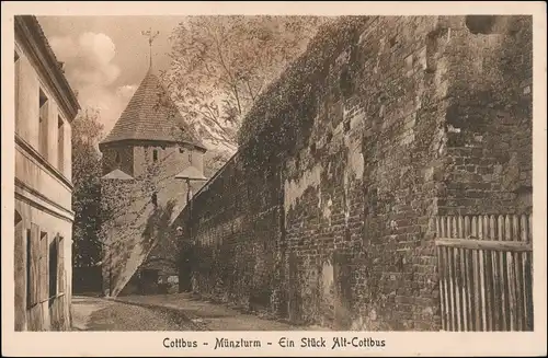 Ansichtskarte Cottbus Münzturm - Alt Cottbus 1922