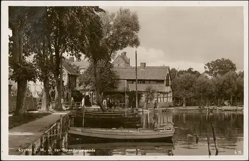 Ansichtskarte Lychen Strandpromenade - Hafen Uckermark 1929