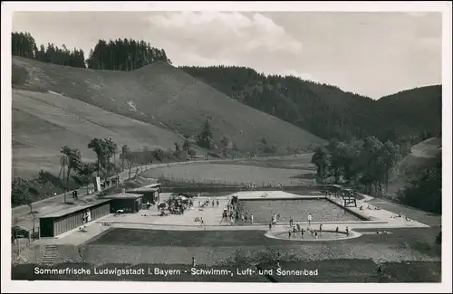 Ansichtskarte Ludwigsstadt Partie im Schwimmbad 1938