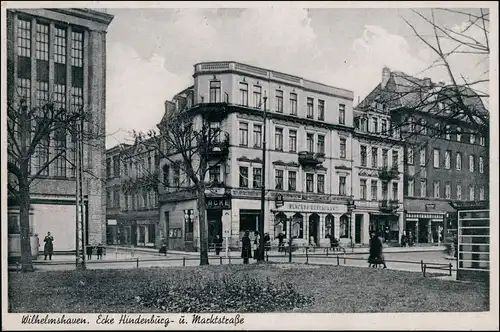 Ansichtskarte Wilhelmshaven Ecke Hindenburg- u. Marktstraße 1941