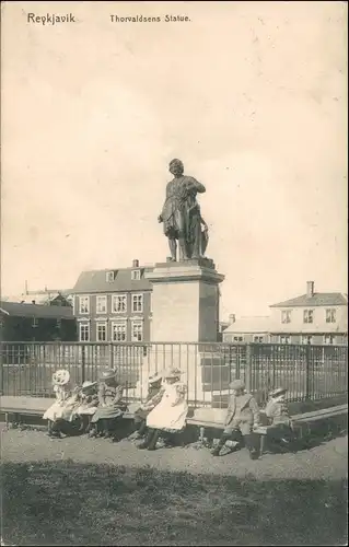 Postcard Reykjavík Thorvaldsens Statue - Kinder 1914