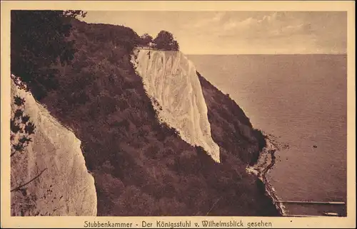 Stubbenkammer-Sassnitz Saßnitz Der Königstuhl v. Wilhelmsblick rotstich 1920