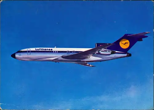 Ansichtskarte  Boeing 727 Europa Jet Lufthansa Flugzeug 1972 Stempel Stuttgart