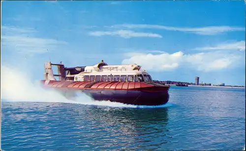 Postcard Southsea-Portsmouth Luftkissenboote/ Hovercraft Approaching 1973