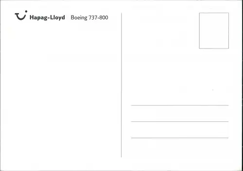 Ansichtskarte  Hapag-Lloyd Boeing 737-800 1987