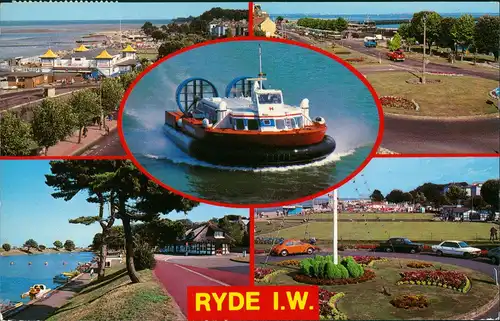 Ryde (Isle of Wight) Ryde  Multi-View Card Luftkissenboot Hovercraft 1986