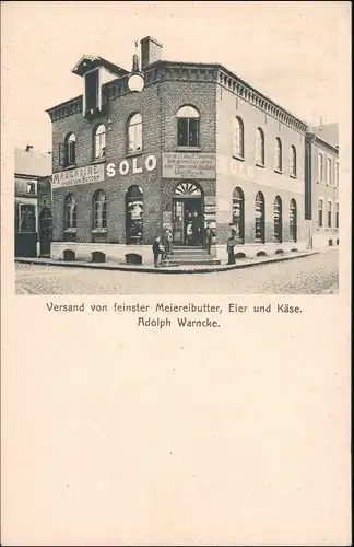 Adolph Warncke. Versand von feinster Meiereibutter, Eier und Käse. Fabrik 1909