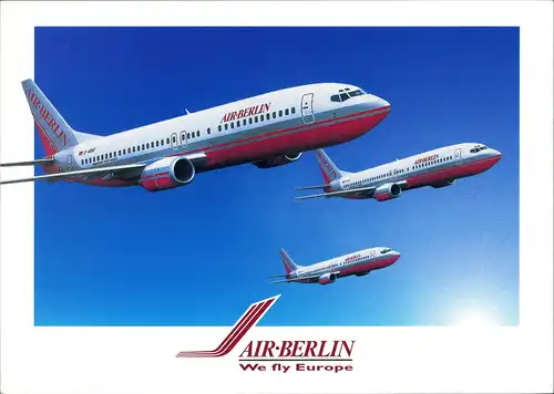Ansichtskarte  AIR-BERLIN »FLUSTERJET« BOEING 737/400: 1992