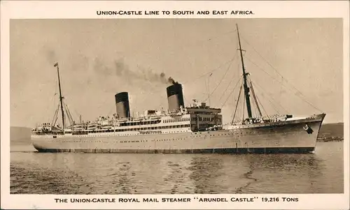 THE UNION-CASTLE ROYAL MAIL STEAMER ARUNDEL CASTLE Schiffsfoto-PK 1960