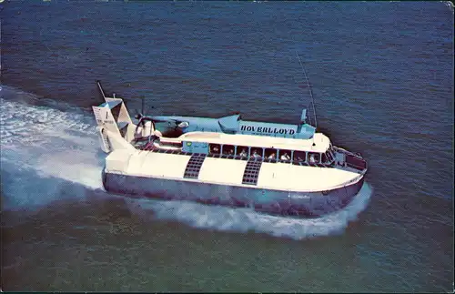 Ansichtskarte  HOVERLLOYD HOVERCRAFT FROM THE AIR Luftkissenboot 1970