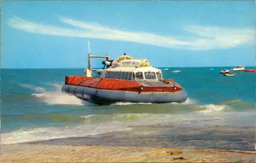 Ansichtskarte  SRN6 HOVERCRAFT England Luftkissenboot Landung am Strand 1970