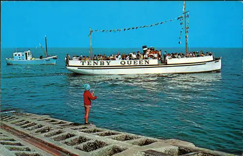 Pembrokeshire TENBY QUEEN Schiff Ship Schiffsfoto Fahrgastschiff 1970