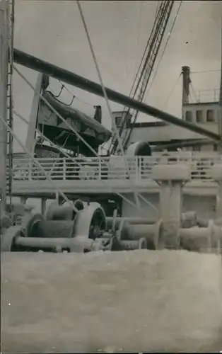 Ansichtskarte  Schiffsfoto vom Deck Schiff ASCANIA Ship-Real-Photo-Card 1950