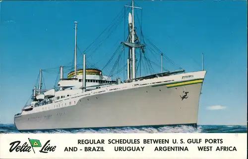Schiffsfoto Schiffe & Seeverkehr, Dampfer DELTA LINE South America Service 1960