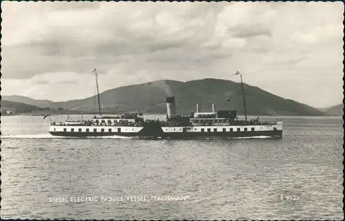 DIESEL ELECTRIC PADDLE VESSEL TALISMAN Schiffsfoto Schiff Ship 1950