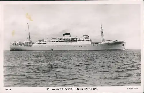 MS WARWICK CASTLE, Schiffsfoto Schiff Dampfer Ship Photo-Card 1950