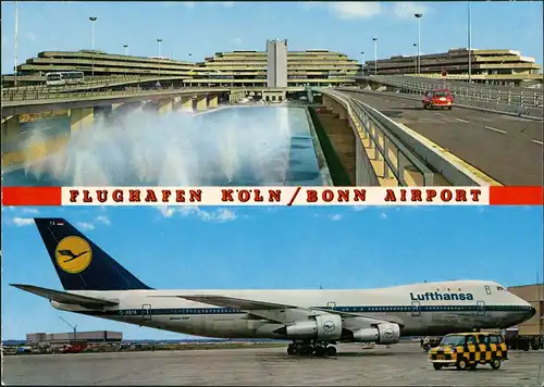 Bonn Flughafen Köln Bonn Terminal Gebäude & Lufthansa Jumbo-Jet 1970