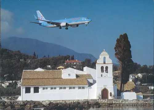 Ansichtskarte  Hapag-Lloyd Boeing 737-800 TUI Flieger im Landeanflug 2000