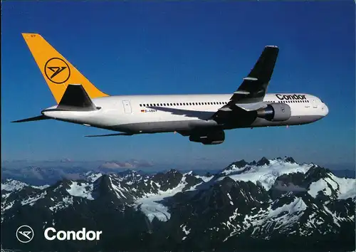 Ansichtskarte  Condor Fluggesellschaft Flugzeug Airliner Boeing 767 1995