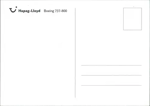 Ansichtskarte  Hapag-Lloyd Boeing 737-800 Tui-Fly Fluggesellschaft 2000