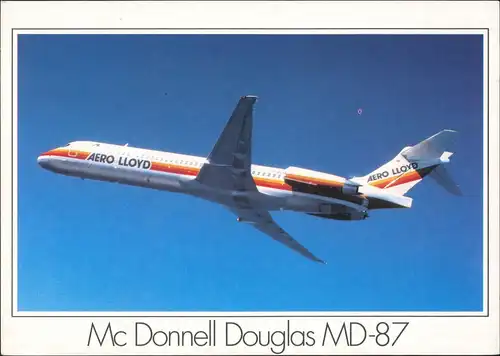 Ansichtskarte  MD-87 Flugzeug der Aero Lloyd, Airplane Photo-Card 1992
