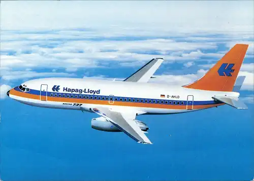 Ansichtskarte  Hapag-Lloyd Boeing 737-200 Flugzeug Airplane Avion 1990