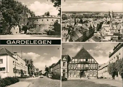 Ansichtskarte Gardelegen Stadtteilansichten DDR Mehrbild-AK 4 Fotos 1972