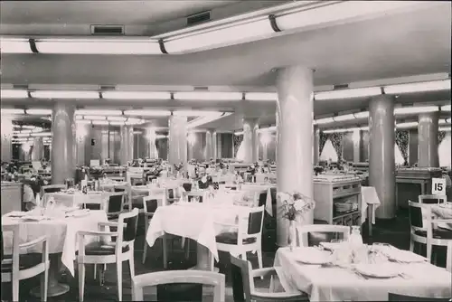 S/S ILE-DE-FRANCE Salle à manger Schiff Schiffs-Innenansicht 1950