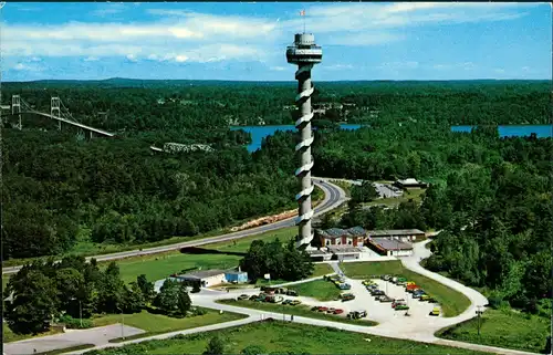 Kanada  1000 Islands International Bridge, Fernsehturm Sendemast Anlage 1980