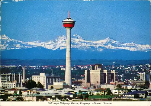 Calgary Technische Bauten Fernsehturm Tower Panorama & Canadian Rockies 1991