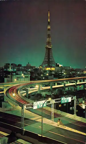 Tokio Tōkyō (東京) Fernsehturm bei Nacht 1972