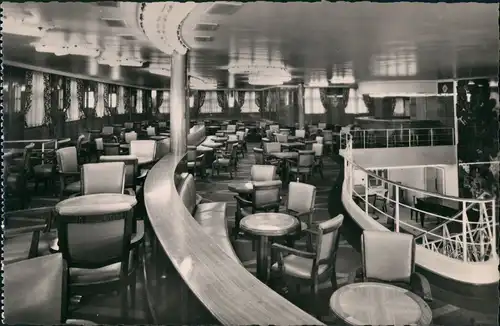 Ansichtskarte  Schiffsfoto Rauchersalon Paquebot Ship ILE DE FRANCE 1950