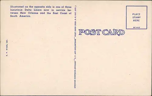 DELTA Line Schiff Ship Dampfer Steamer South America Service 1950