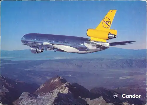 Ansichtskarte  Flugzeuge & Luftverkehr CONDOR Flieger DC 10-30 im Flug 1975