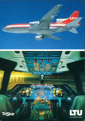 LTU TriStar L-1011-500 im Flug & Cockpit, Flugzeuge & Luftverkehr 1990