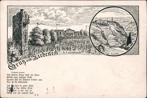 Ansichtskarte Cossebaude-Dresden 2 Bild Liebeneck 1899