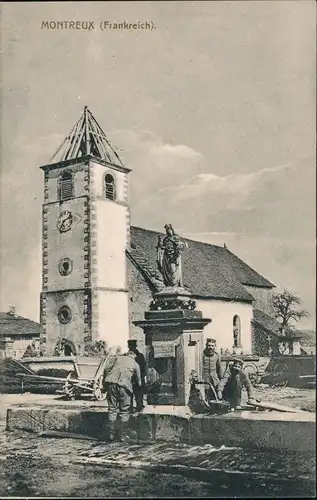 CPA Montreux (Meurthe-et-Moselle), Soldaten am Brunnen WK1 1915