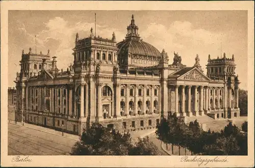 Ansichtskarte Berlin Reichstag Partie am Reichstagsgebäude 1920