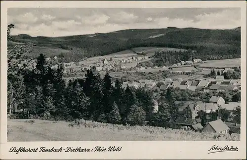 Tambach-Dietharz Panorama-Ansicht mit Thüringer Wald Blick 1951