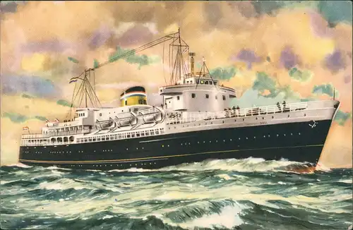 Ansichtskarte  Schiff Dampfer KONINGIN EMMA, PRINSES BEATRIX Zeeland Line 1950